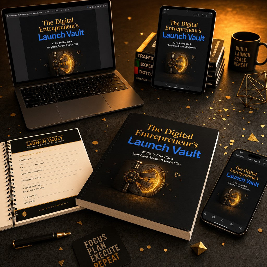 The Digital Entrepreneur's Launch Vault: 47 Fill-In-The-Blank Templates, Scripts & Swipe Files to Launch Your First Digital Product in 7 Days