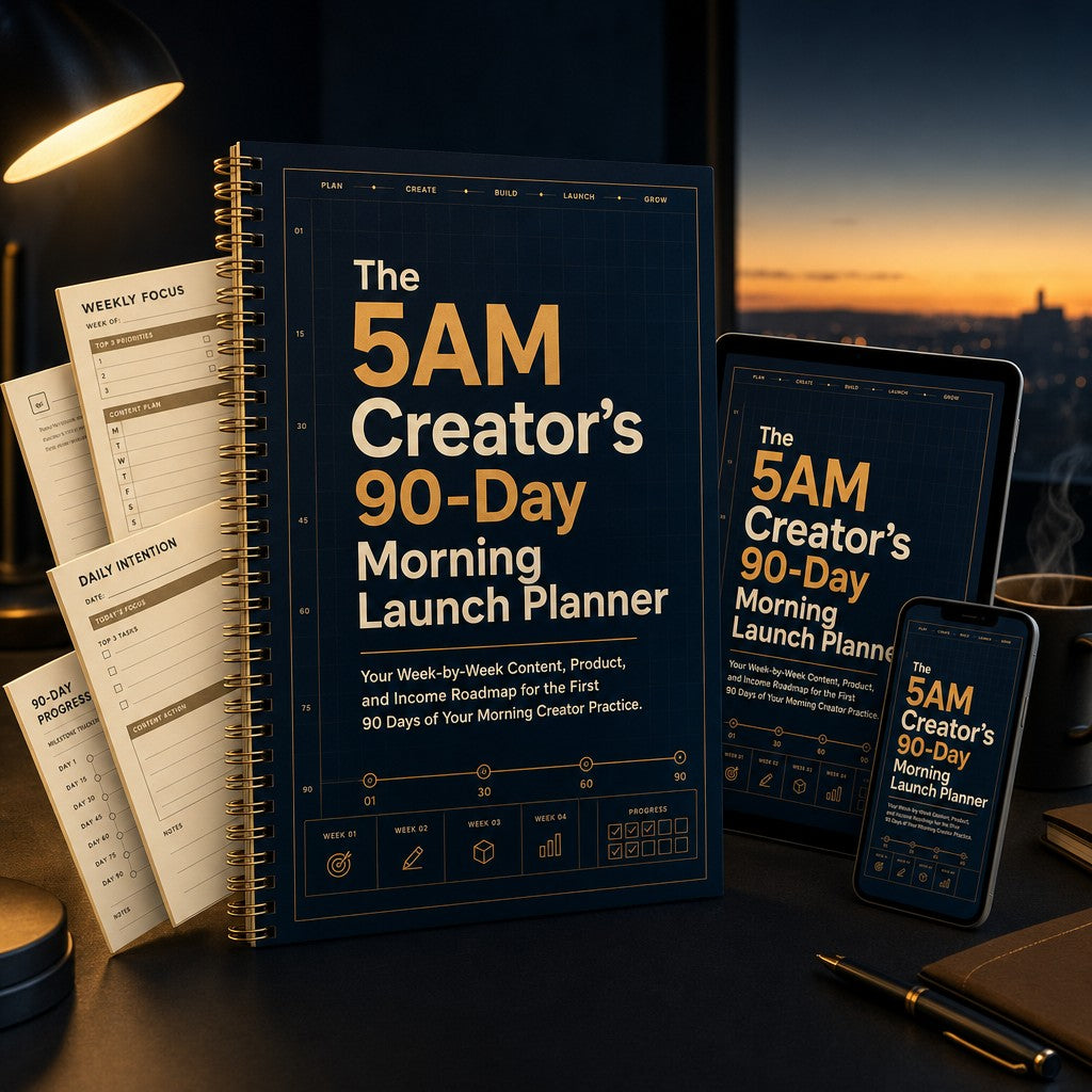 The 5AM Creator's 90-Day Morning Launch Planner: Your Week-by-Week Content, Product, and Income Roadmap for the First 90 Days of Your Morning Creator Practice
