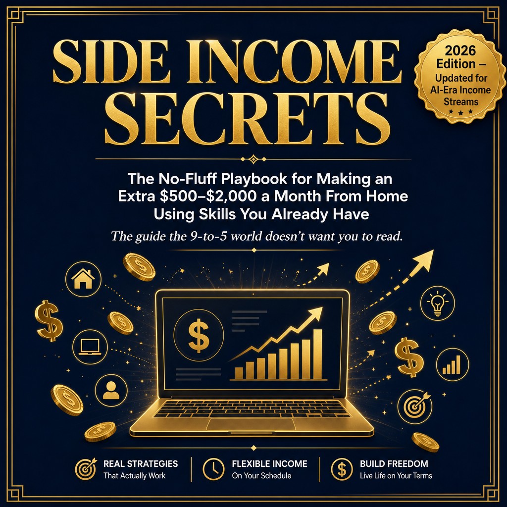 Side Income Secrets: The No-Fluff Playbook for Making an Extra $500–$2,000 a Month From Home